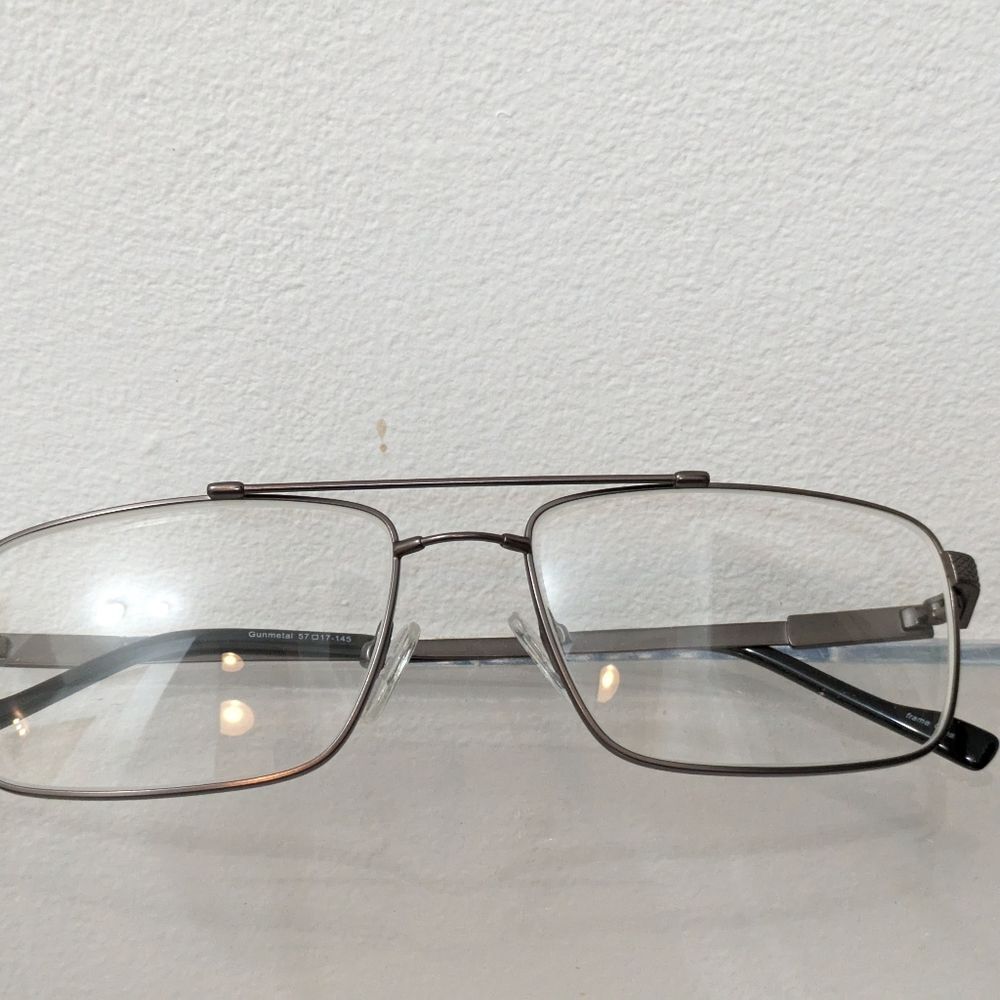 Gunmetal Eyeglasses Frames Rectangular Full Rim F… - image 2